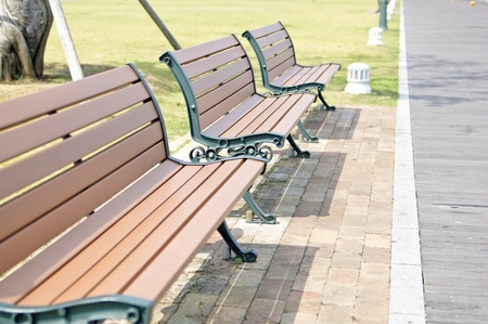 Three bench in the park