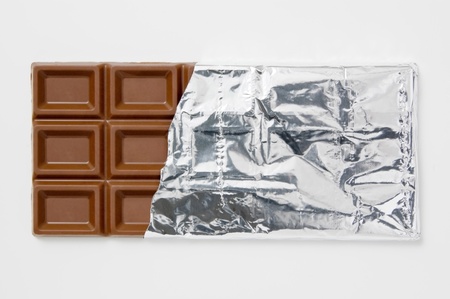 Wrapping of chocolate aluminum foilの写真素材