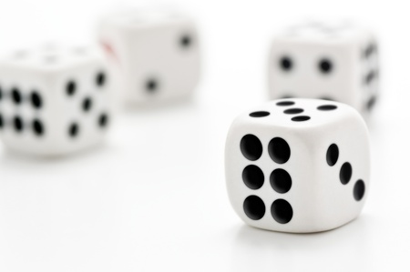 dice on white backgroundの写真素材