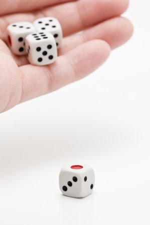Throwing diceの写真素材