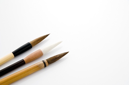 Writing brush isolated on white background の写真素材