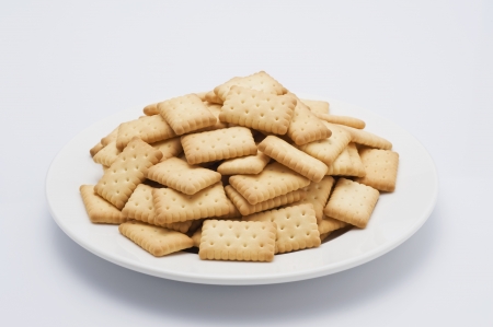 A plate of crackersの写真素材