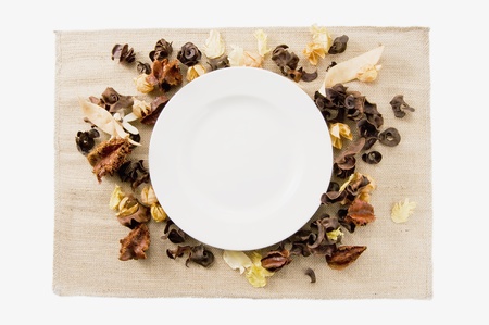 Empty plates and potpourriの写真素材