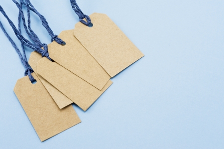 Blank tag on blue background