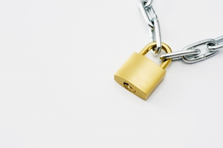 Padlock and chain background image, close-up shoot の写真素材