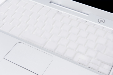 Open notebook PC with key board, close-up shoot の写真素材