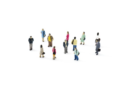 Crowd of people in miniature dolls 