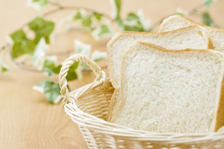 Plain bread slices for breakfastの写真素材