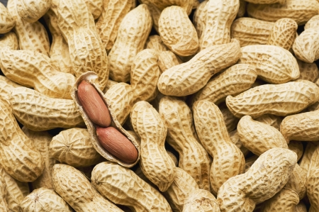 Background of many peanuts, close-up