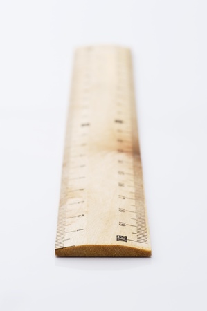 Close-up shoot of wooden ruler の写真素材