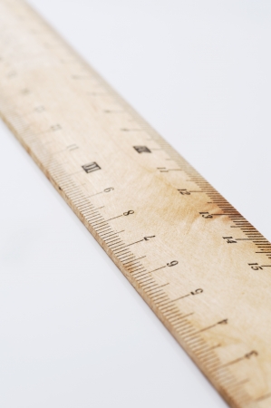 Close-up shoot of wooden ruler の写真素材