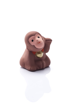 monkey, japanese new year image on white background の写真素材
