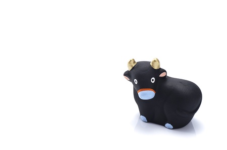 cattle, japanese new year image on white background の写真素材