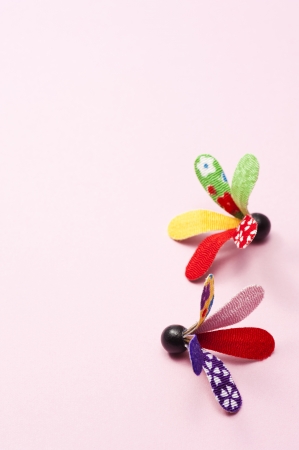 japanese new year decoration on pink background の写真素材