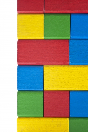 Pile of colorful building block, background texture の写真素材