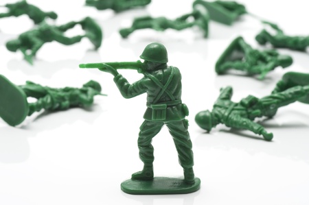 miniture toy soldiers to attack the enemyの写真素材