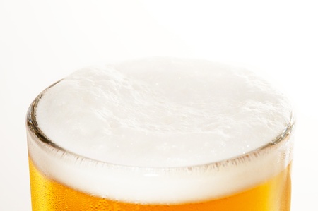 Draft beer on a white backgroundの写真素材