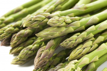 Fresh asparagus on white backgroundの写真素材