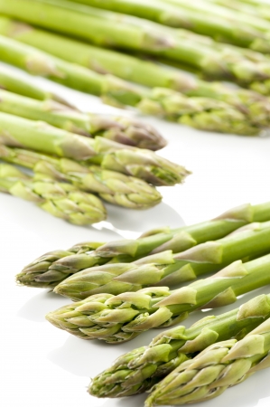 Green asparagus on white backgroundの写真素材