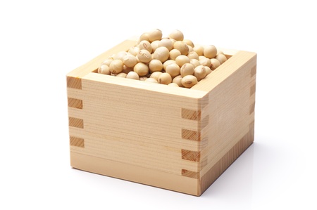 soybeans on a white backgroundの写真素材