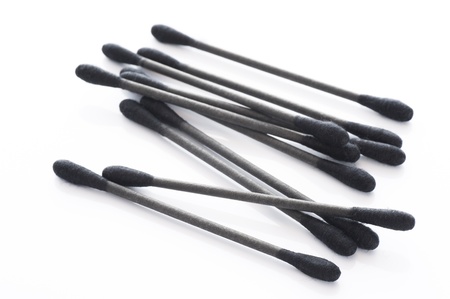 cotton swabs on white background