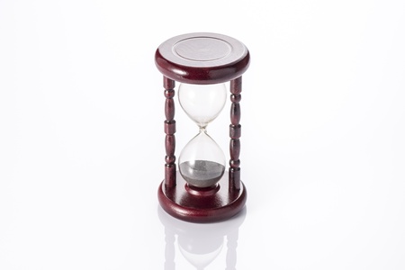 Hourglass on white backgroundの写真素材