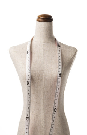 mannequin with a tape measure, close-upの写真素材
