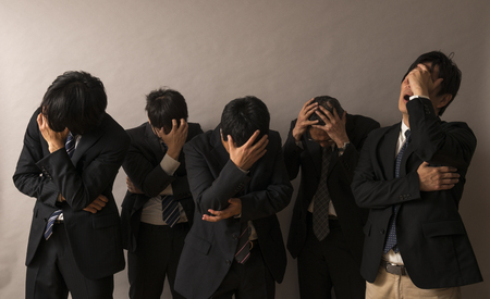 People who suffer from the headの写真素材