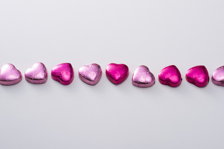 Side by side heart-shaped chocolate