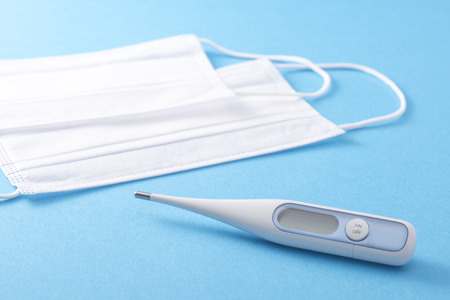 Mask and thermometer