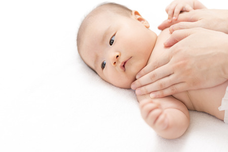 Baby massageの写真素材