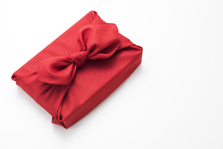 Furoshiki is Japanese wrapping cloth, traditionally used to transport gifts.の写真素材