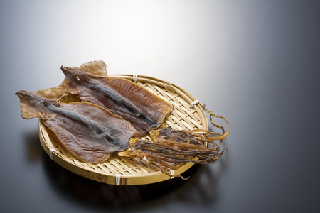 Dried squid is seafood product, made from Japanese flying squid.の写真素材