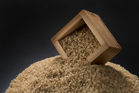 Brown rice, made in japanの写真素材