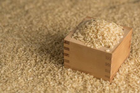 Brown rice, made in japanの写真素材
