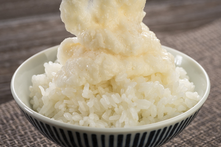 Japanese Tororo rice, sticky food made from grating a yam.の写真素材