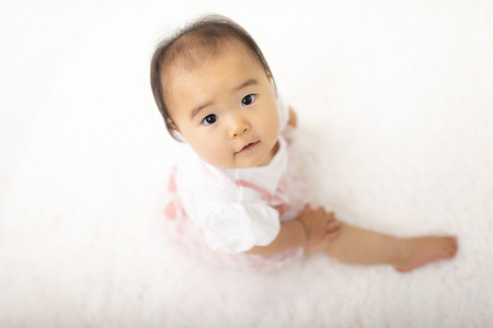 Little girl in the roomの写真素材