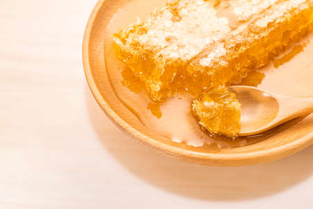 Honeycomb honey, close upの写真素材