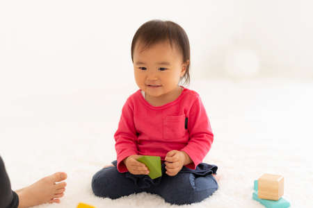 Children playing with blocks