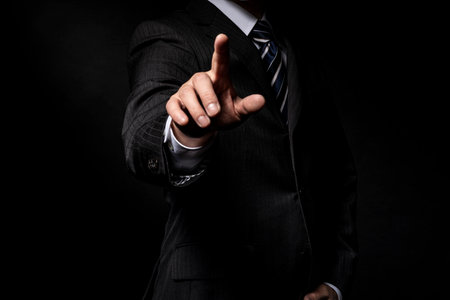 Finger pointing Businessmanの写真素材