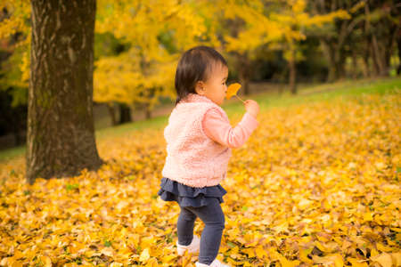 Children taking a walkの写真素材