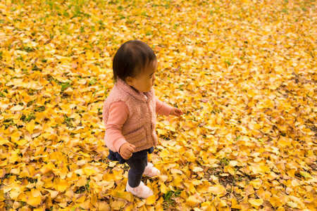 Children taking a walkの写真素材