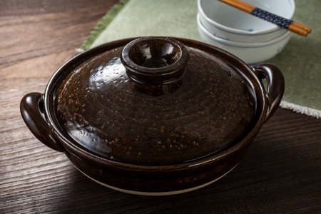 Layered pot of pork and Chinese cabbage, Japanese hot pot dishesの写真素材