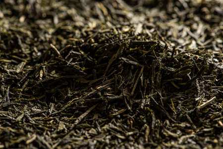 Tea leaves, Japanese green teaの写真素材