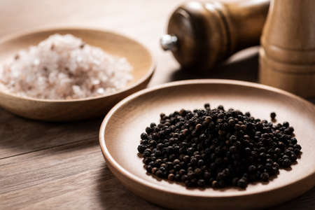 Pink rock salt and Black pepper