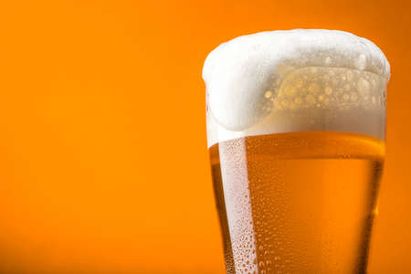 Pour beer into a beer mugの写真素材