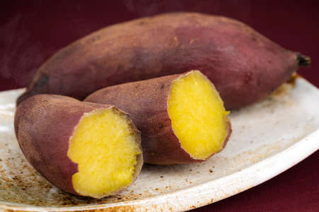 Baked sweet potato, Japanese sweet potatoの写真素材