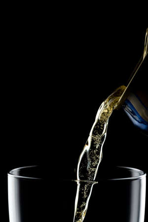 Pouring Canned beer into glass
