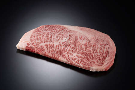 Raw Japanese beef sirloin steakの写真素材