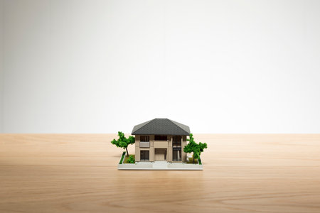 House model on table in room.の写真素材